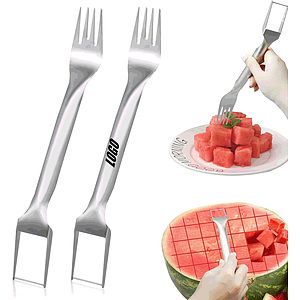 Watermelon Fork Slicer Cutter Stainless Steel 2-in-1 Watermelon Fork Slicer