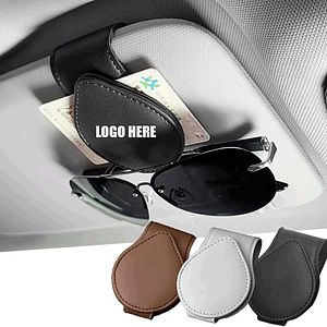 Sunglass Holder for Car VisorMagnetic Leather Glasses Eyeglass Holder Sunglasses Clip
