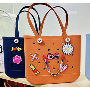 Rubber Beach BagWaterproof Washable Tip Proof Durable Open Tote Bag