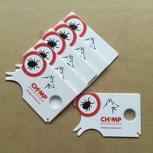 Small Tick Card with Magnifier Tick/ Remover Card with Magnifying Glass