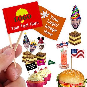 Custom Toothpick Flags with Party Decoration Food Labeling