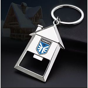 Small House Shaped Pendant Keychains / House Shaped Bottle Opener Keychain