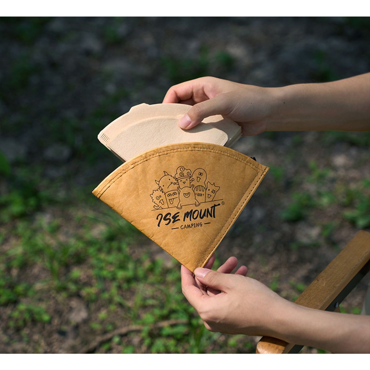 Coffee Filter Storage Holder Bag/Portable Leather Bag with Zipper