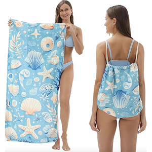 2-in-1Foldable Beach Towel & Storage Bag