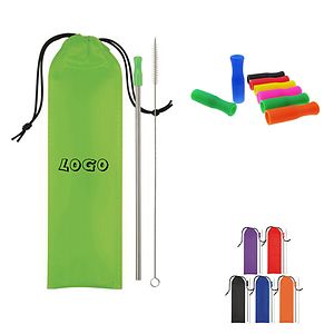 Drinking Straw Kit w/ Silicone Tip & Pouch