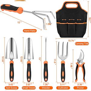 Gardening Tool Set With Storage Tote Bag