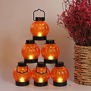 Pumpkin Grimace Lantern Flickering Halloween Light