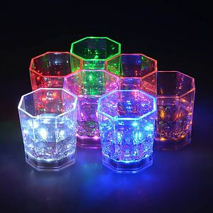 8 OZ Glass with Flashing LED Lights