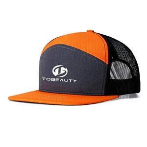7-Panel Mesh Back Flat Bill Trucker Hat