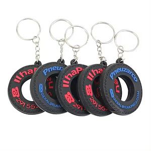 Rubber Mini Racing Tyre Wheel Keychain