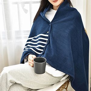 Fleece Wearable Blanket Poncho Throw With Buttons