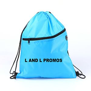 Drawstring Backpack with Front Zipper Pocket
