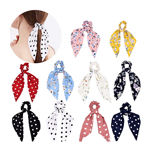 Women Hair Scarf Bowknot Scrunchies Ponytail Holder