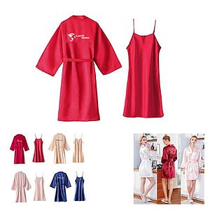 Bride Bridesmaid Short Satin Robes for Wedding Party