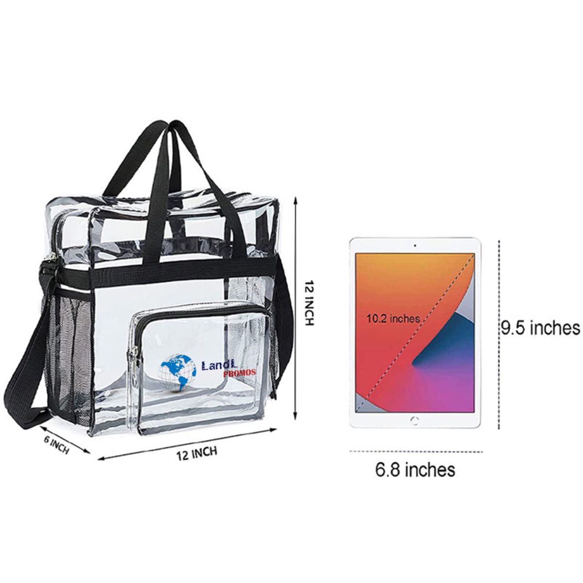PVC Clear Tote Bag with Zipper Closure