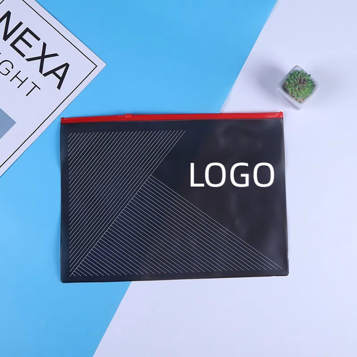 PVC plastic zipper document bag