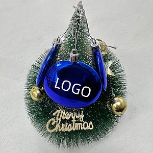 8CM Flat Ball Plastic Blue Light Flat Ball Business Gift Cross-border LOGO printing Christmas Decora