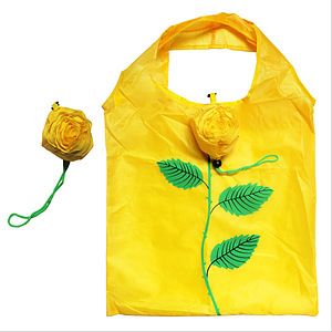 Custom printed tote bag floral rose flower promotional Recycle Pouch Foldable tote bag eco friendly