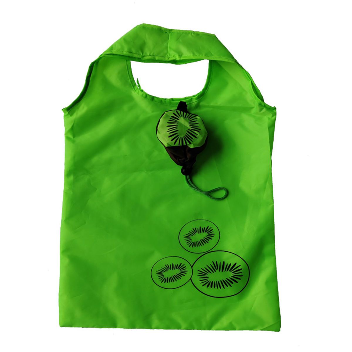 Custom Logo Reusable Folding Nylon Grocery Bags Polyester Foldable Fruit style Tote Shopping Bag