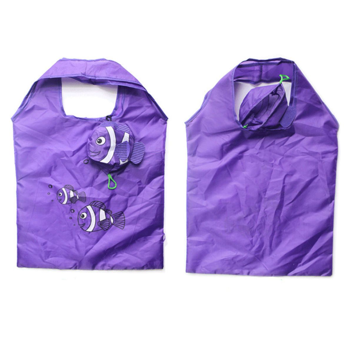 Nylon Cartoon Tropical Fish Tote Clown Fish Folding Shopping Bag