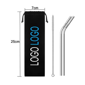 304 Stainless Steel Straws Set/Brush/Pocket