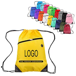 Drawstring Backpack with Front Independent Zipper Pocket