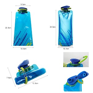 700ml Collapsible Folding Water Bottle Bag with Carabiner