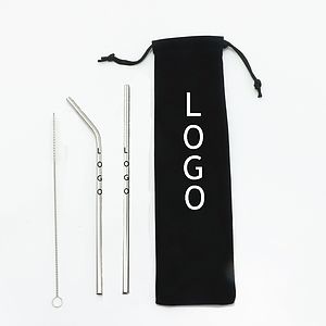 Straight Steel Straw/Brush Set