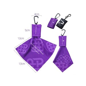 Microfiber Eyeglasses Cleaning Cloth in Pouch with Key Chain