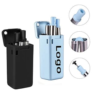 Collapsible Reusable Stainless Silicone Straw