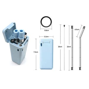 Collapsible Reusable Stainless Silicone Straw