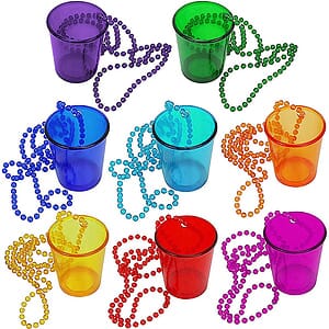Plastic Shot Glass with Beaded Necklace
