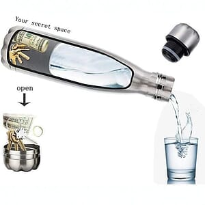 Stainless Steel Tumbler Water Bottle w/ Safe Bottom Storage