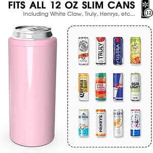 12oz Insulated Double Walled Stainless Steel Can Cooler