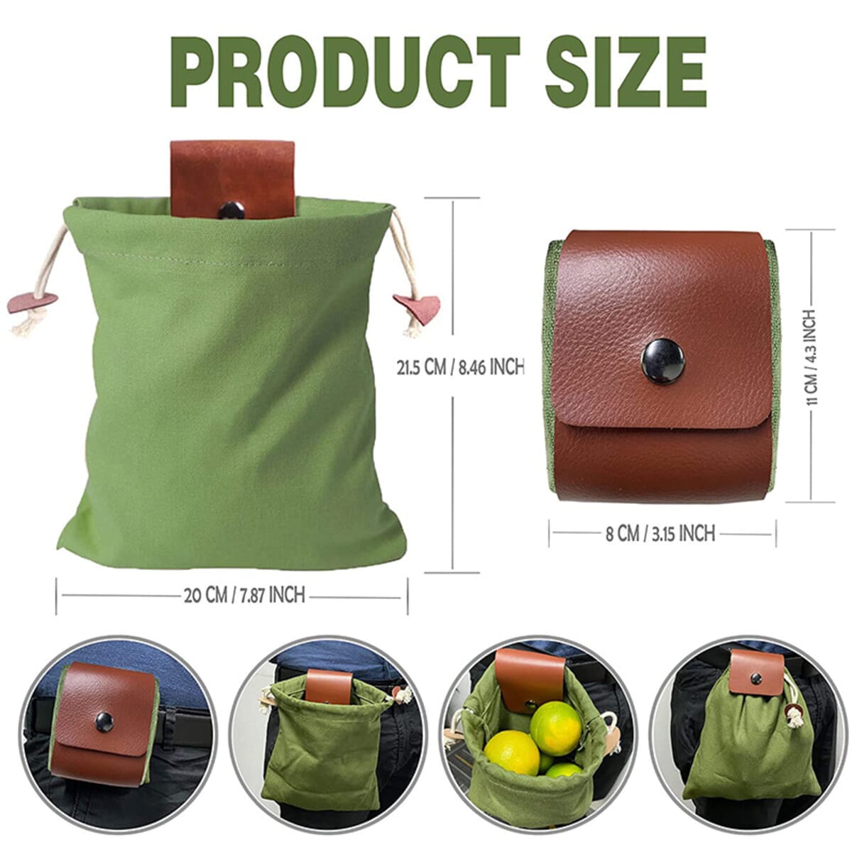 Collapsible Waist Hanging Outdoor Foraging Bag