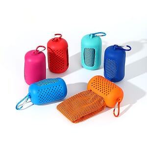 Travel Sports Workout Cooling Towel With Silicone Case