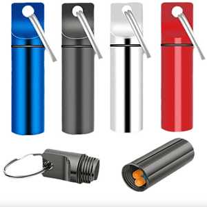 Alloy Mini Pill Organizer Case Keychain