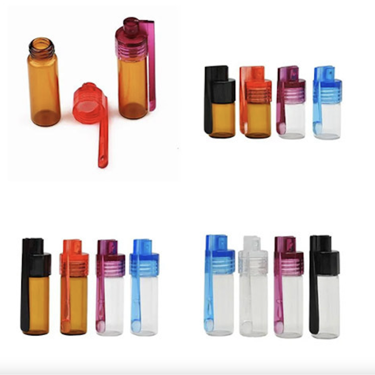 Glass Bottle Pill Box With Spoon