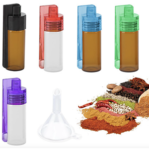 Glass Bottle Pill Box With Spoon