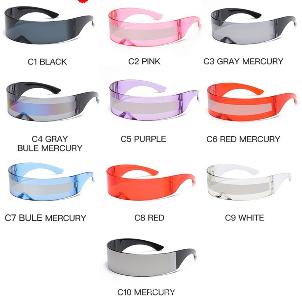 Futuristic Space Cadet Mono Lens Shield Sunglasses
