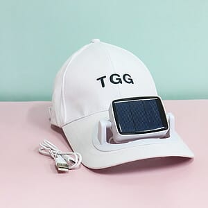 Solar Fan Hat Rechargeable USB Battery Baseball Cap