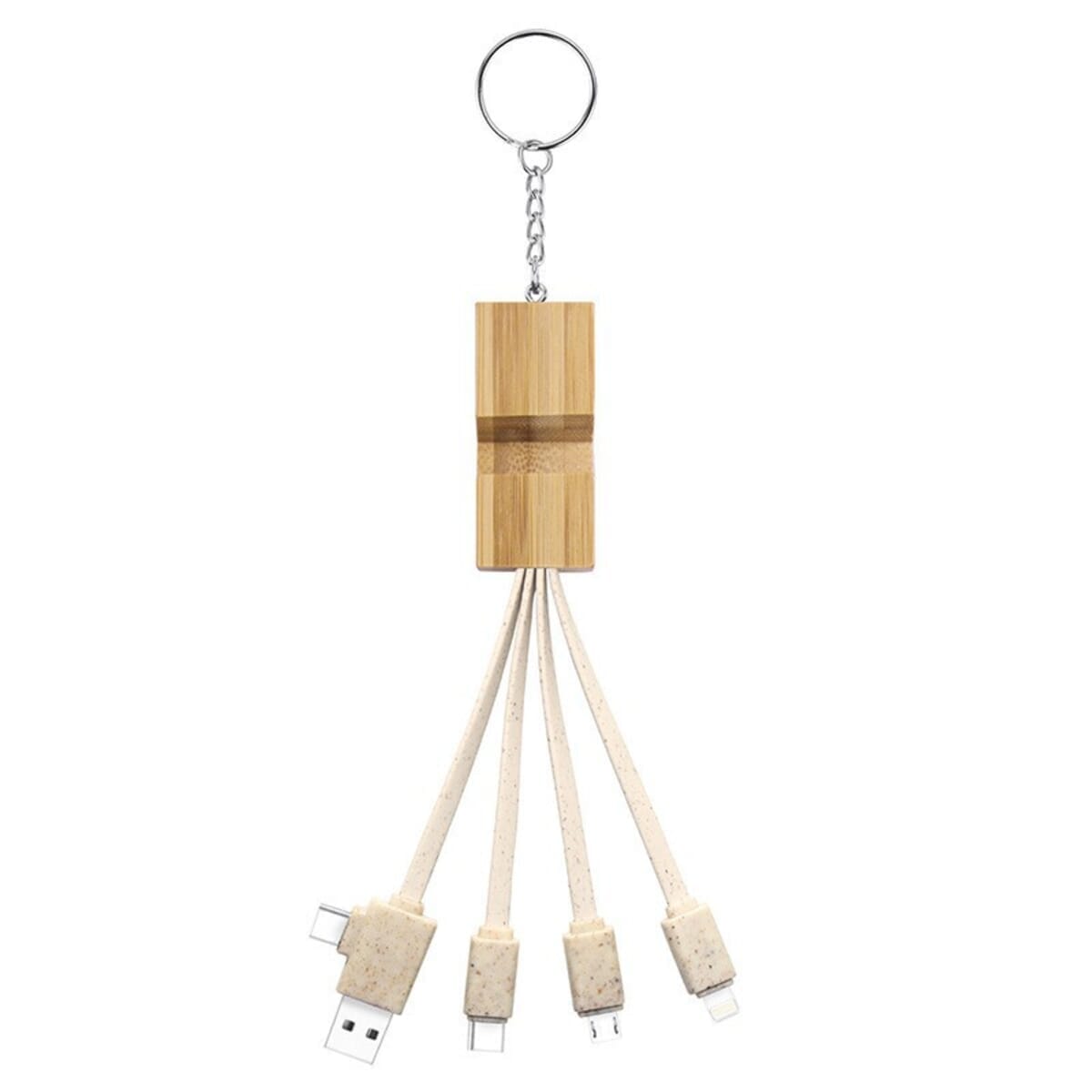 Charging Cables With Bamboo Phone Holder