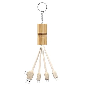 Charging Cables With Bamboo Phone Holder