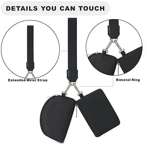 Mini Zip Around Wristlet keychain Wallet for Women