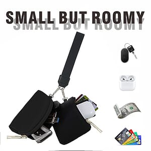 Mini Zip Around Wristlet keychain Wallet for Women