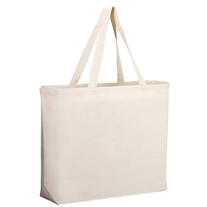 Canvas Jumbo Tote with 5" Bottom Gusset