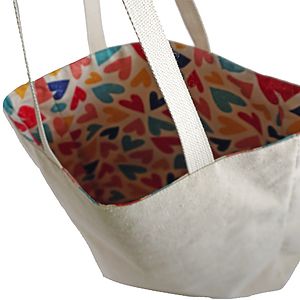 Full Side Gusset Cotton Tote, with Cotton Handles & Sublimated Liner