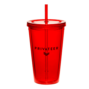 16oz Cup w/Straw