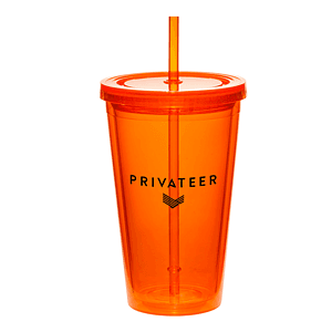 16oz Cup w/Straw
