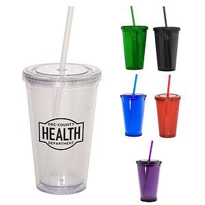 16oz Cup w/Straw